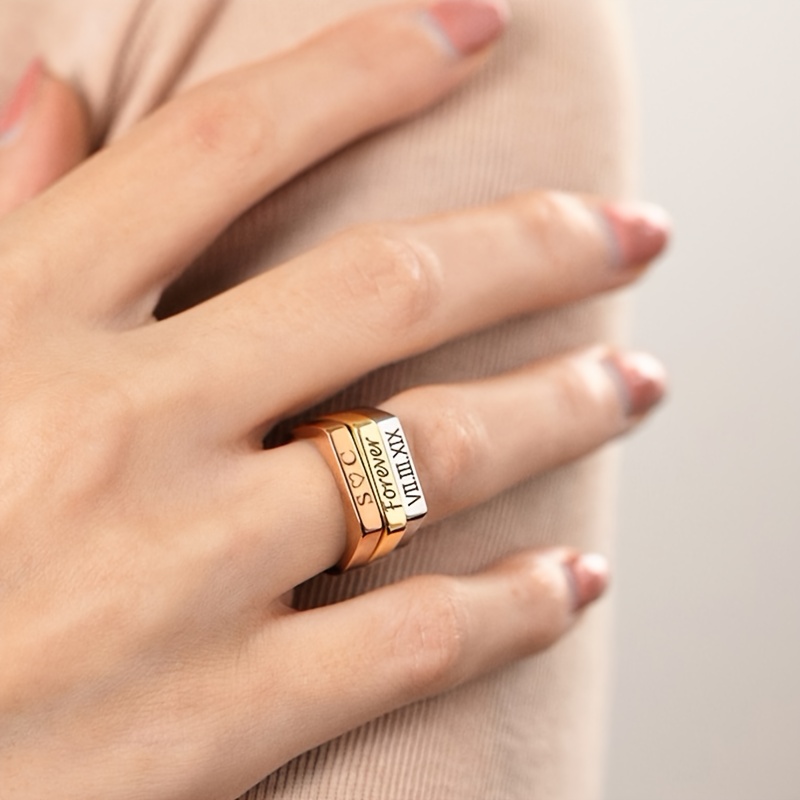 Women's Custom Rings - Couple Promise Rings - Friendship Matching Rings